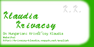 klaudia krivacsy business card